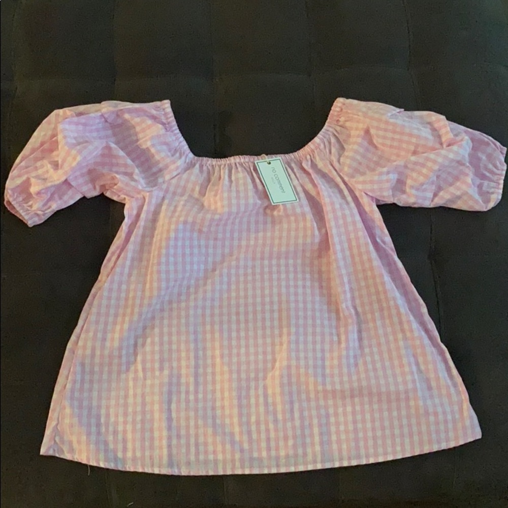 Pink plaid blouse